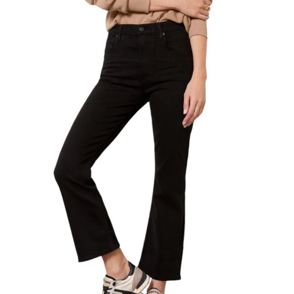 Citizens of Humanity Isola Cropped Boot Jeans Plush Black Sculpt Stretch NEW 32 - Picture 1 of 10